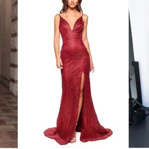 A&N Luxe Evaliah Burgundy dress